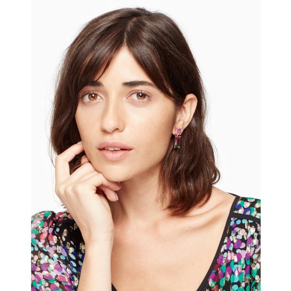 NEW Kate Spade Baguette CZ Blue Drop Earrings - Picture 2 of 6